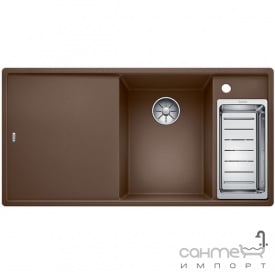 Кухонная мойка на полторы чаши с сушкой Blanco Axia III 6 S Silgranit 523462 правая антрацит