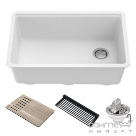 Кухонная мойка под столешницу Kraus Bellucci KGUW1-30WH белый кварц