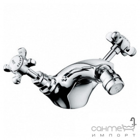 Змішувач для біде з хрестовими рукоятками Imprese Cuthna 40280 stribro