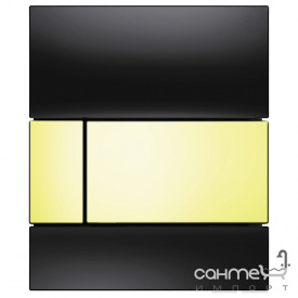 Панель змиву для пісуару TECE TECEsquare 9242808 чорне скло/клавіша золото