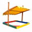 Детская песочница цветная SportBaby с уголками и навесом 145х145х150 (Песочница 23) Київ