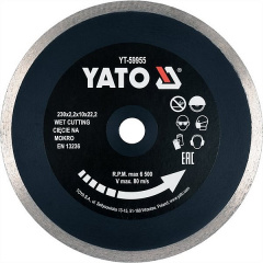 Диск отрезной Yato 230х2.2х10х22.2 мм (YT-59955) Луцьк