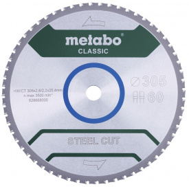 Пильный диск Metabo Steel cut Classic HW/CT 305х2,6/2,2x25,4 Z60 FZFA/FZFA 4 град (628668000)