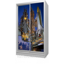 Фото - Шкаф купе двухдверный детский 120х180х60 Космодром Запуск ракеты Шкаф купе двухдверный детский 120х180х60 Космодром Запуск ракеты