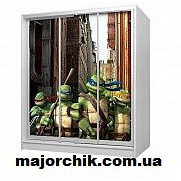 Шкаф купе трехдверный детский 160х180х60 Черепашки ниндзя