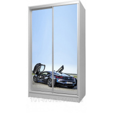 Шкаф купе двухдверный детский 120х180х60 БМВ i8 BMW
