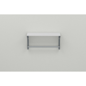 Полка настенная Ferrum-decor Юзиби 270x700x150 металл Серый ДСП Белое 16 мм (UZI0057)