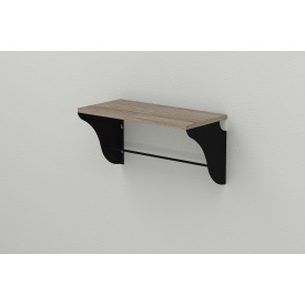 Полка настенная Ferrum-decor Комфи 260x600x240 металл Черный ДСП Сонома Трюфель 16 мм (KOM0026)