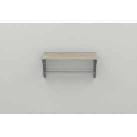 Полиця настінна Ferrum-decor Комфі 260x700x240 метал Сірий ДСП Сонома 16 мм (KOM0060)