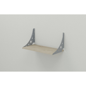 Полиця настінна Ferrum-decor Ханді 2 240x700x240 метал Сірий ДСП Сонома 16 мм (XND0060)