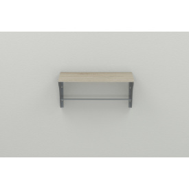 Полка настенная Ferrum-decor Комфи 260x600x240 металл Серый ДСП Сонома 16 мм (KOM0039)