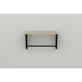 Полиця настінна Ferrum-decor Світ 300x500x150 метал Чорний ДСП Сонома 16 мм (SVI0004)