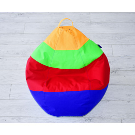 Кресло мешок Tia-Sport Полосатик 120х90 см желто-салатово-красно-синий (sm-0092)