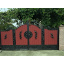 Ворота ковані з профнастилом з рослинним орнаментом Legran Ромни