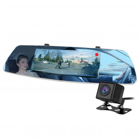 Зеркало видеорегистратор Lesko 7 дюймов Car L1003M HD +камера заднего вида USB с ночным виденьем microSD (2821-7614)
