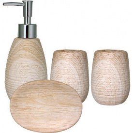 Набор аксессуаров Белый ясень для ванной комнаты 4 предмета керамика (psg_ST-888-06-027)