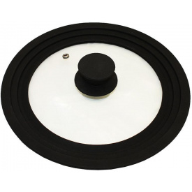 Крышка универсальная Vitrinor Spain Black 24/26/28 см стеклянная с силиконовым ободком (psg_VI-1108471)