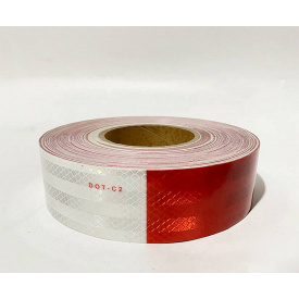 Светоотражающая самоклеящаяся лента Eurs 5x500 см Красно-Белая (DOT-C2-WHITE-RED5)