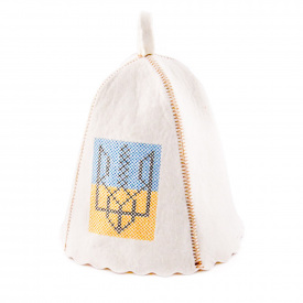 Банна шапка Luxyart Український тризуб Білий (LA-202)