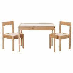 Столик детский и 2 стула IKEA LÄTT Белый Сосна (501.784.11) Киев