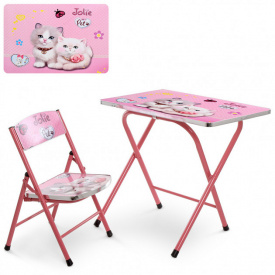 Столик со стульчиком складной Bambi Котята A19-CT Pink (US00162)