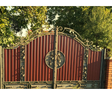 Ворота кованые с профнастилом Б0059 Legran