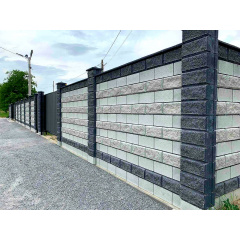 Блок декоративный рваный камень для столба 300х400 мм темно-серый Киев