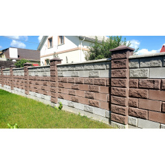 Блок заборный для столба рваный камень 300х400 мм коричневый Киев