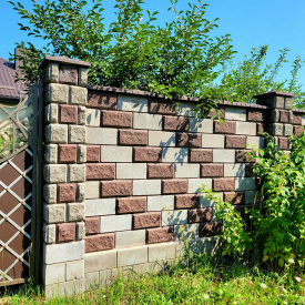 Блок колотиий половинка з фаскою 190х190х90 мм