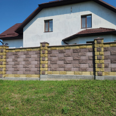 Блок декоративний рваний камінь кутовий з фаскою 390x190x90x190 мм жовтий Київ