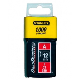 Скобы STANLEY тип А, 12мм, к степлера ручного Light Duty, 1000шт (1-TRA208T)