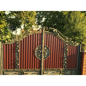 Ворота кованые с профнастилом Б0059 Legran