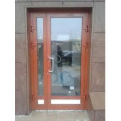 Алюмінієві вхідні двері для будинку з фарбуванням Київ