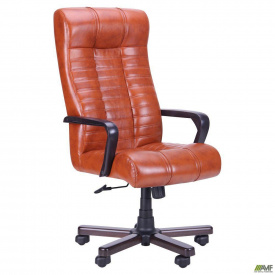 Офисное кресло АМФ Атлантис Флеш механизм ANYFIX орех Мадрас коньяк