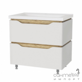 Напольная тумба с раковиной Mirater Sacramento 70 белая, раковина Глория