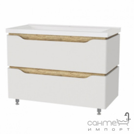 Напольная тумба с раковиной Mirater Sacramento 90 белая раковина Глория