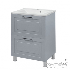Напольная тумба с раковиной Mirater Alba 60 серая глянцевая