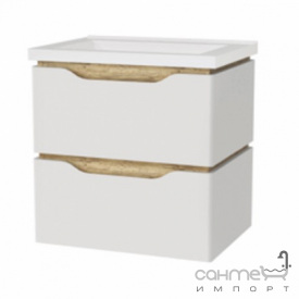 Подвесная тумба с раковиной Mirater Sacramento 60 белая раковина Глория