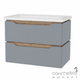 Подвесная тумба с раковиной Mirater Sacramento 80 серая раковина Глория