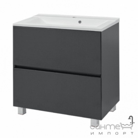 Напольная тумба с раковиной Mirater Etna 80 глянцевая антрацит