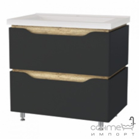 Напольная тумба с раковиной Mirater Sacramento 70 антрацит, раковина Глория