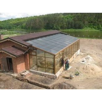 Скління тераси алюмінієм із протиударним склом плівкою