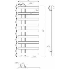 Полотенцесушитель Genesis Aqua Split (1200x500) Херсон