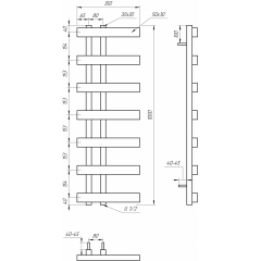 Полотенцесушитель Genesis Aqua Magnum Light (1000x350) Сарни