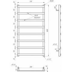 Полотенцесушитель Genesis Aqua Basis Light (1200x530) Полтава