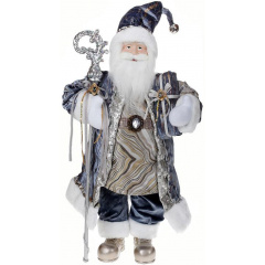 Новогодняя фигурка Санта с посохом 60см (мягкая игрушка), серо-голубой Bona DP73684 Киев