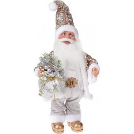 Статуэтка музыкальная Santa с серебряным мешком 41 см Bona DP42991
