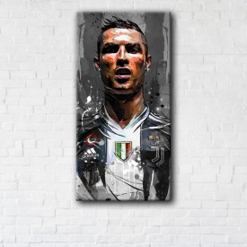 Картина на холсте IBR Cristiano Ronaldo 90x180 см