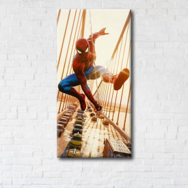 Картина на холсте IBR Spider man on the bridge 90x180 см