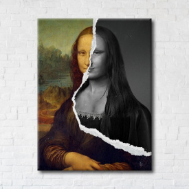 Картина на холсте IBR Mona Lisa photo 90x180 см